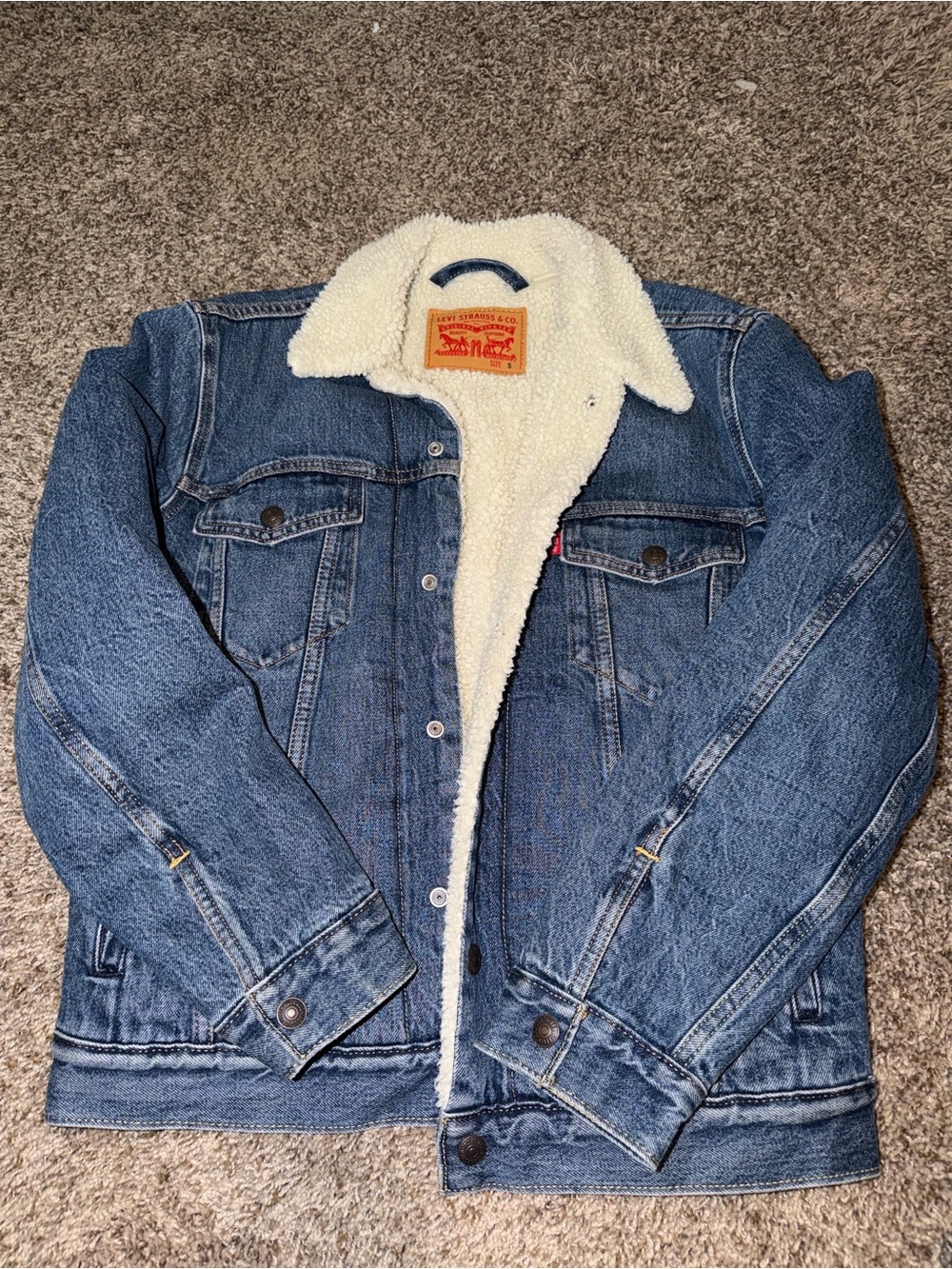 Levi's Sherpa-Lined Blue Denim Trucker Jacket